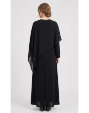 exclusive kesme taşlı abiye elbise siyah 3