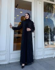 exclusive taşlı  inci detay abaya siyah 2