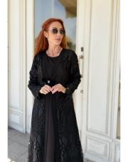 exclusive güpürlü abaya siyah 3