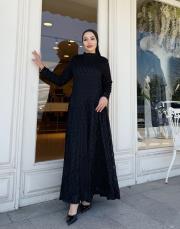 exclusive eteği pileli elbise siyah