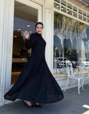 exclusive eteği pileli elbise siyah 2