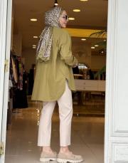 essentıal oversıze gömlek yağ yeşili 3