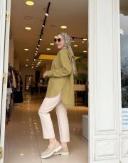 essentıal oversıze gömlek yağ yeşili 7