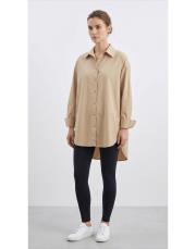 essentıal oversıze gömlek bej