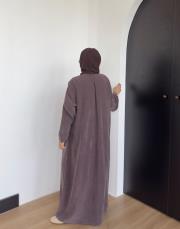 uzun düğmeli kap kahve 4