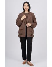 oysho tünel bağcıklı ceket kahve