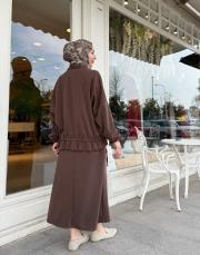 oysho tünel bağcıklı ceket kahve 4