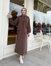 oysho tünel bağcıklı ceket kahve 5