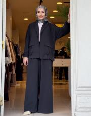 oysho tünel bağcıklı ceket antrasit 3