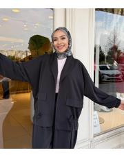 oysho tünel bağcıklı ceket antrasit 5