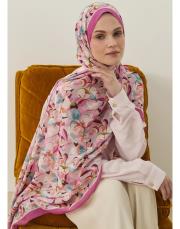 liva organik pamuk desenli şal pembe