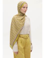 zera organik pamuk desenli şal yağ yeşili 2