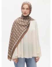 zera organik pamuk desenli şal kahve