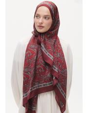 vona etnik desen şal bordo
