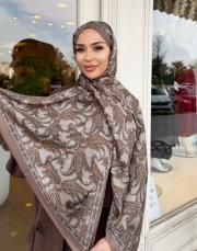 vona etnik desen şal sütlü kahve