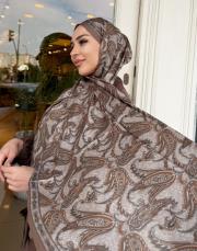 vona etnik desen şal sütlü kahve 2