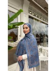 vona etnik desen şal mavi 3