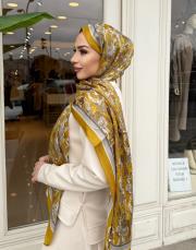 manolya desenli şal yağ yeşili 2