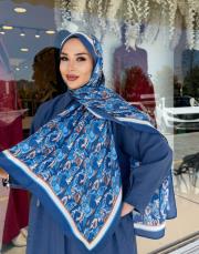 manolya desenli şal mavi 2