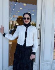 ithal fiyonk detay gömlek ekru