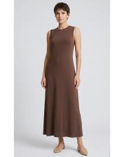 oysho sıfır kol elbise kahve