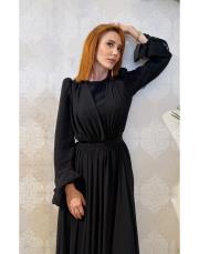 önü şifonlu etekli takım siyah 3