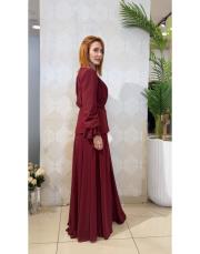 önü şifonlu etekli takım bordo 3