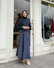 fularlı gömlek takım lacivert 3