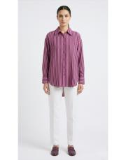 çizgili gömlek bordo