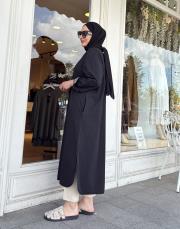 london yıkamalı elbise siyah 3
