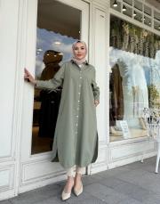 london yıkamalı elbise mint yeşili 2