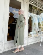 london yıkamalı elbise mint yeşili 3