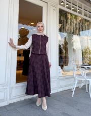desenli yelek takım mürdüm 2