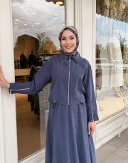 beli lastikli ceket takım lacivert 5