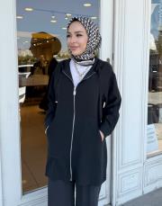 zincirli kısa kap siyah 2