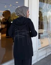 zincirli kısa kap siyah 3