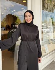 bağlamalı saten tulum siyah 4