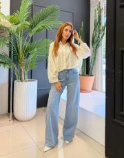 çift düğmeli jean pantolon buz mavi 5