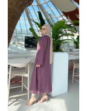 flora yırtmaçlı uzun gömlek vişne çürüğü 2