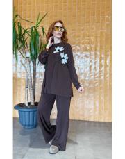 flower desing takım kahve 3