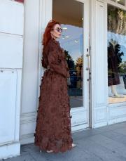 ithal fiore elbise kahve 4