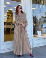 kruvaze ithal ceket elbise camel 3