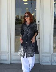 leopar desen ithal gömlek siyah 3