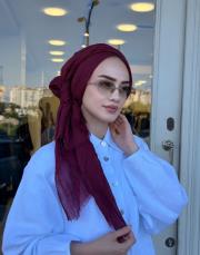 kırışık ayrık şal bordo 2