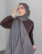 pamuklu dubai şal koyu gri