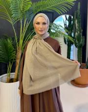 pamuklu dubai şal koyu bej