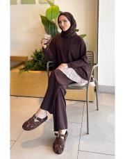 amelin basic sweatshirt acı kahve
