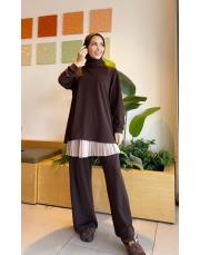 amelin basic sweatshirt acı kahve 2