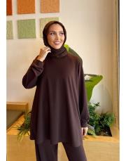 amelin basic sweatshirt acı kahve 3