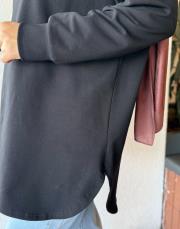 melan dikiş detay basic sweat siyah 5